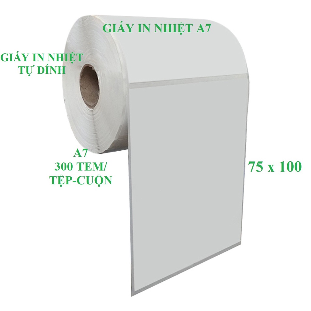 Decal Giấy In Nhiệt 75x100mm (A7) Giấy in nhiệt A7