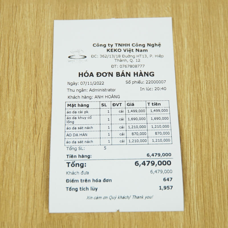 GIẤY IN HÓA ĐƠN K80x45 (OJI - JAPAN)